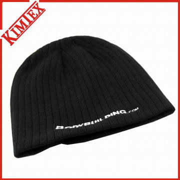 100% Acrylic Knitted Embroidery Promotion Skull Cap